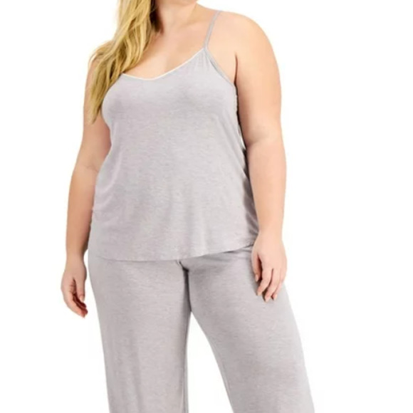 ALFANI Plus Size Ultra Soft Tank and Pant Pajama Set 1X Grey NWT - Picture 1 of 4